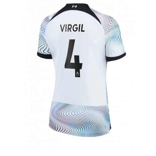 Liverpool Virgil van Dijk #4 Bortedrakt Kvinner 2022-23 Kortermet Liverpool Virgil van Dijk #4 Bortedrakt Kvinner 2022-23 Kortermet